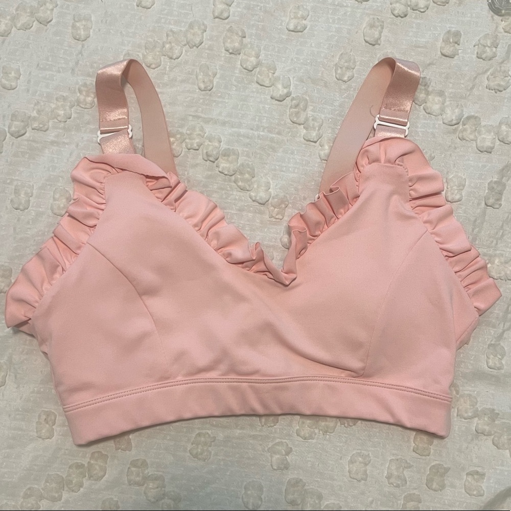 Pink sports bra
